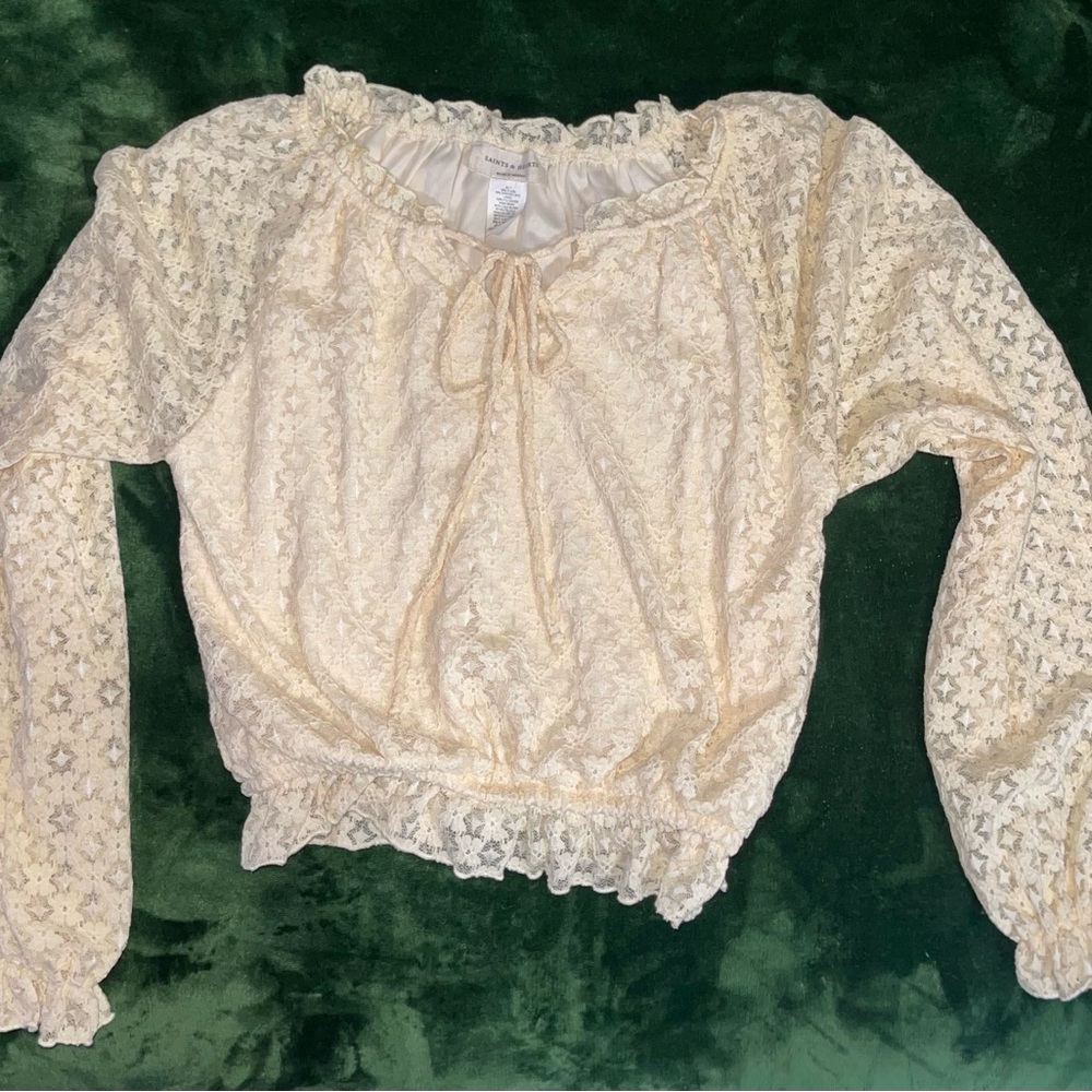 Elegant Cream Lace Blouse